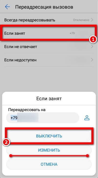 Выключение услуги в настройках телефона