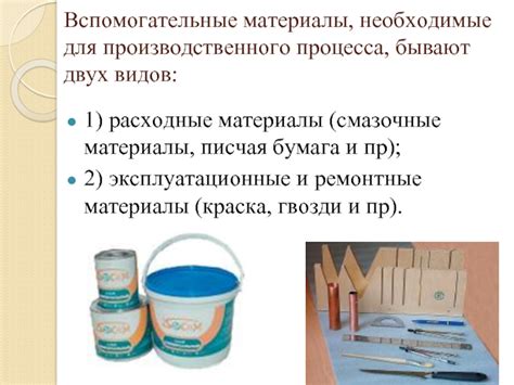 Материалы, необходимые для процесса