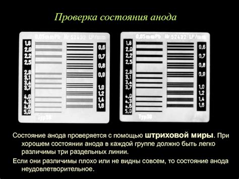 Проверка состояния анода